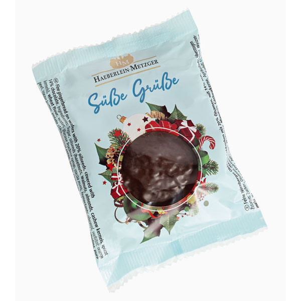 Süße Grüße - Original Nürnberger Oblaten-Lebkuchen, 33 g, schokoliert